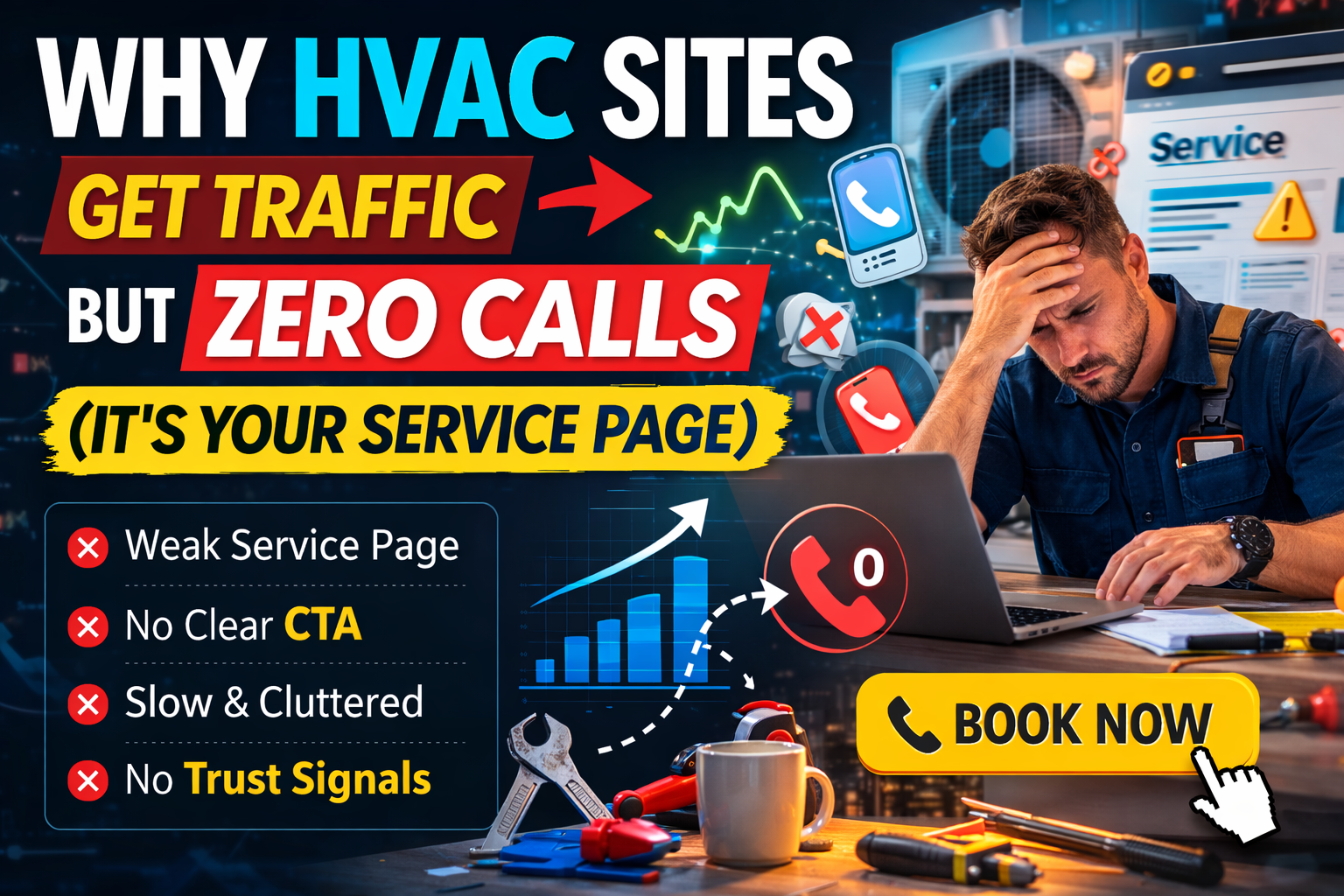 Why HVAC Sites Get Traffic But Zero Calls (It's Your Service Page)